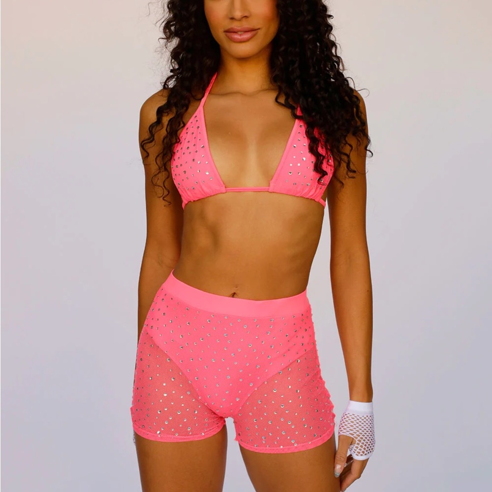 NWT- iHeartRaves Neon Pink 2 piece set